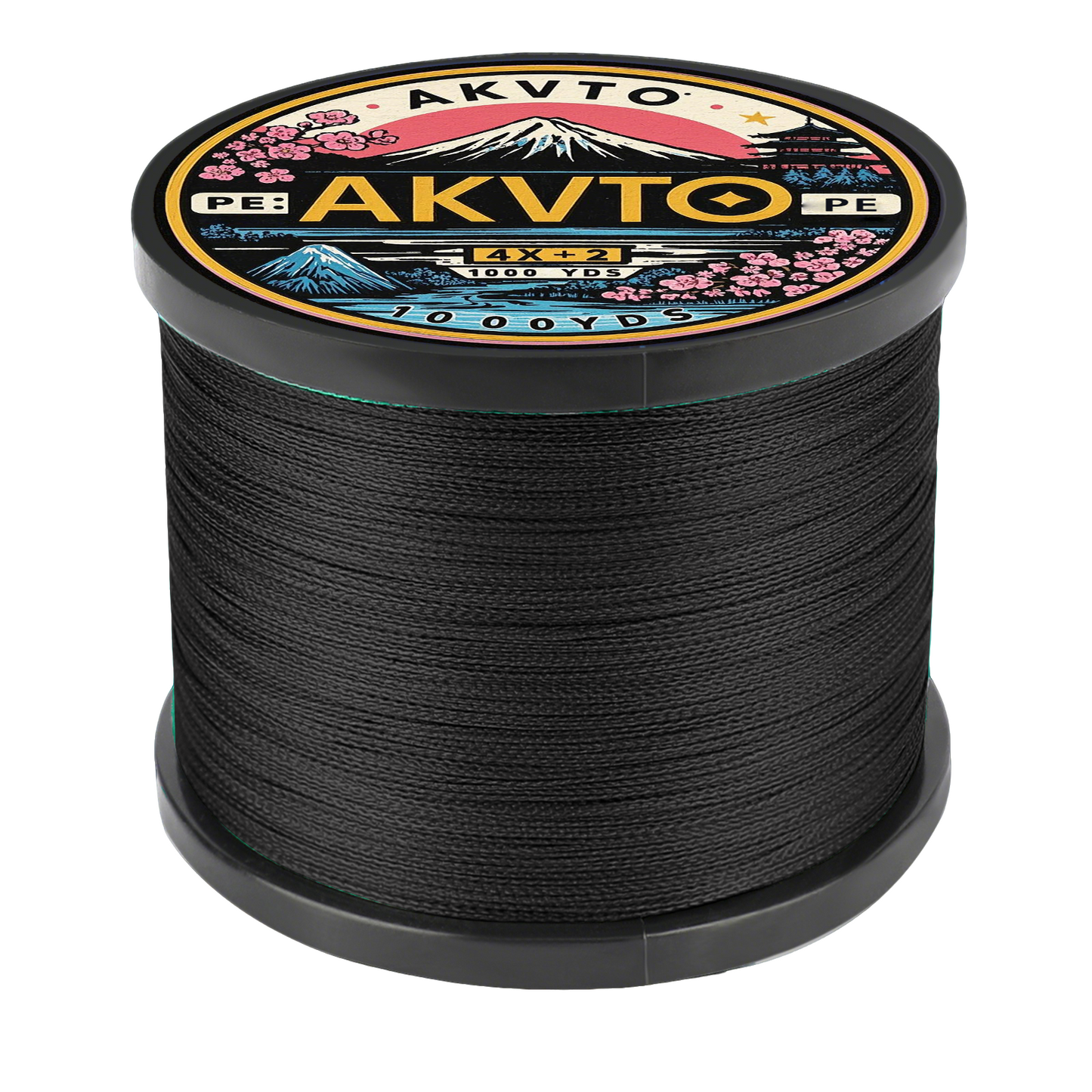 AKvto,全新4X+2编织PE线,1000YDS,散装线轴
