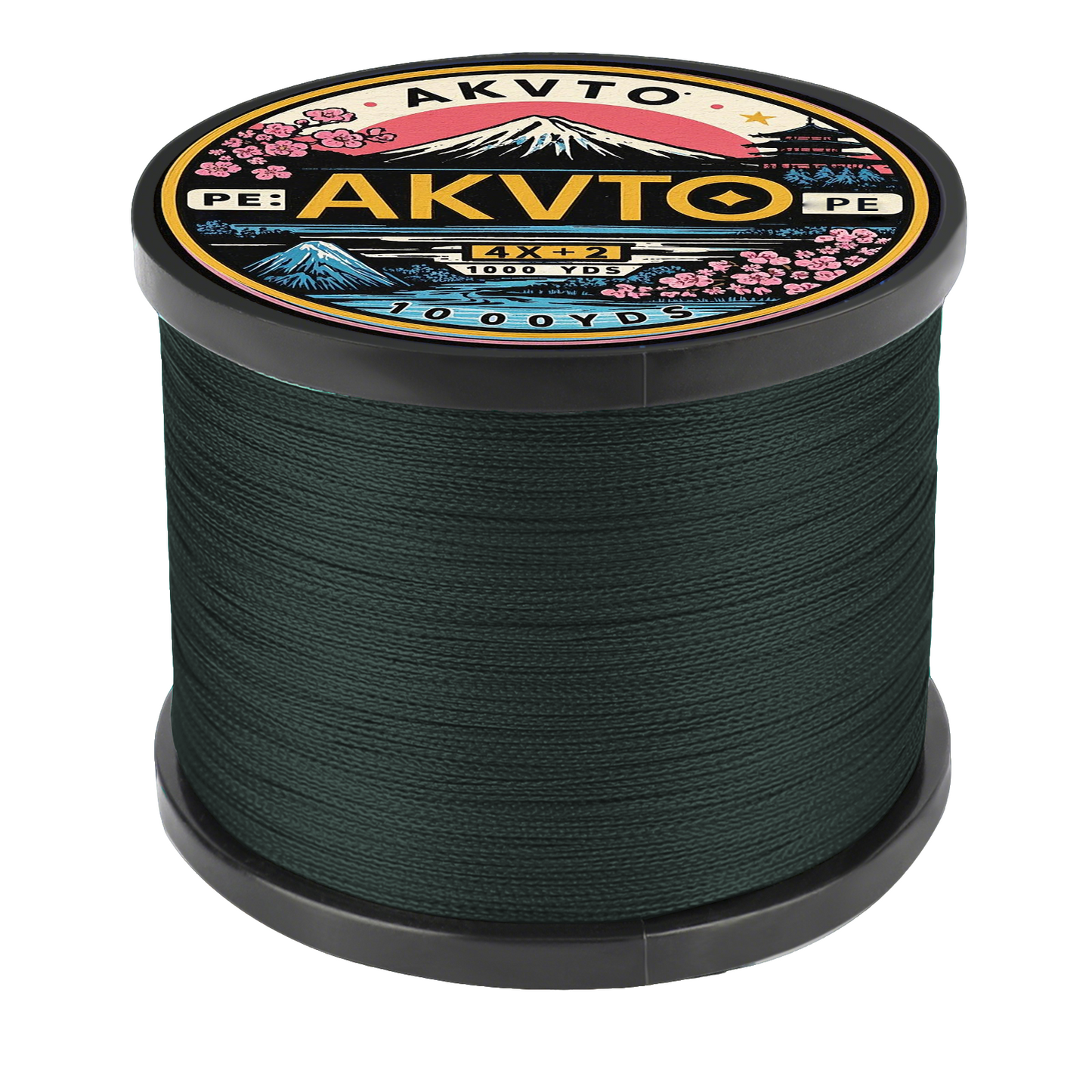 AKvto，全新4X+2编织PE线，1000YDS,散装线轴